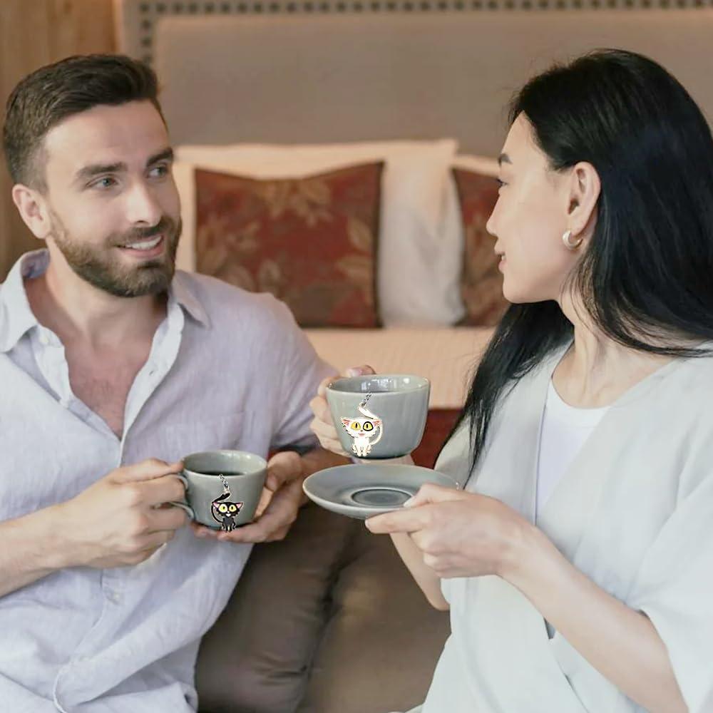 Infusores de Té de Acero Inoxidable HADEWEITE - Paquete de 2 Gato