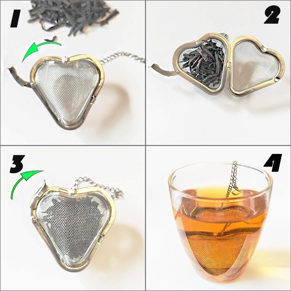 Infusores de Té de Acero Inoxidable HADEWEITE - Paquete de 2 Gato