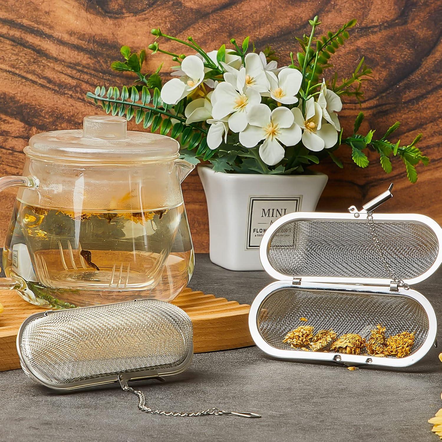 Infusores de Té Hoolerry 3 Pcs Acero Inoxidable Ovalados 10.8 cm