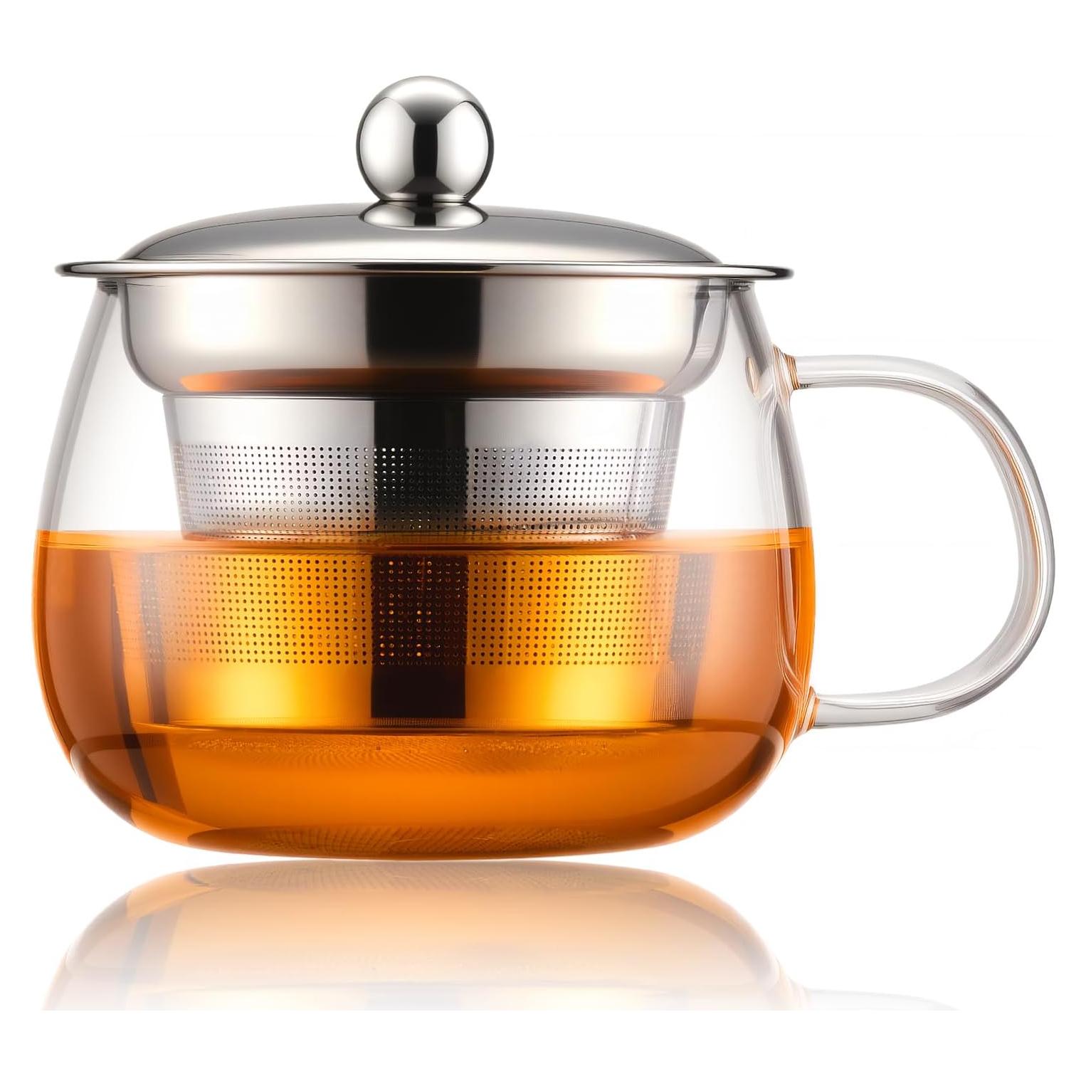 Taza de Té PARACITY de Vidrio con Infusor y Tapa 368ml