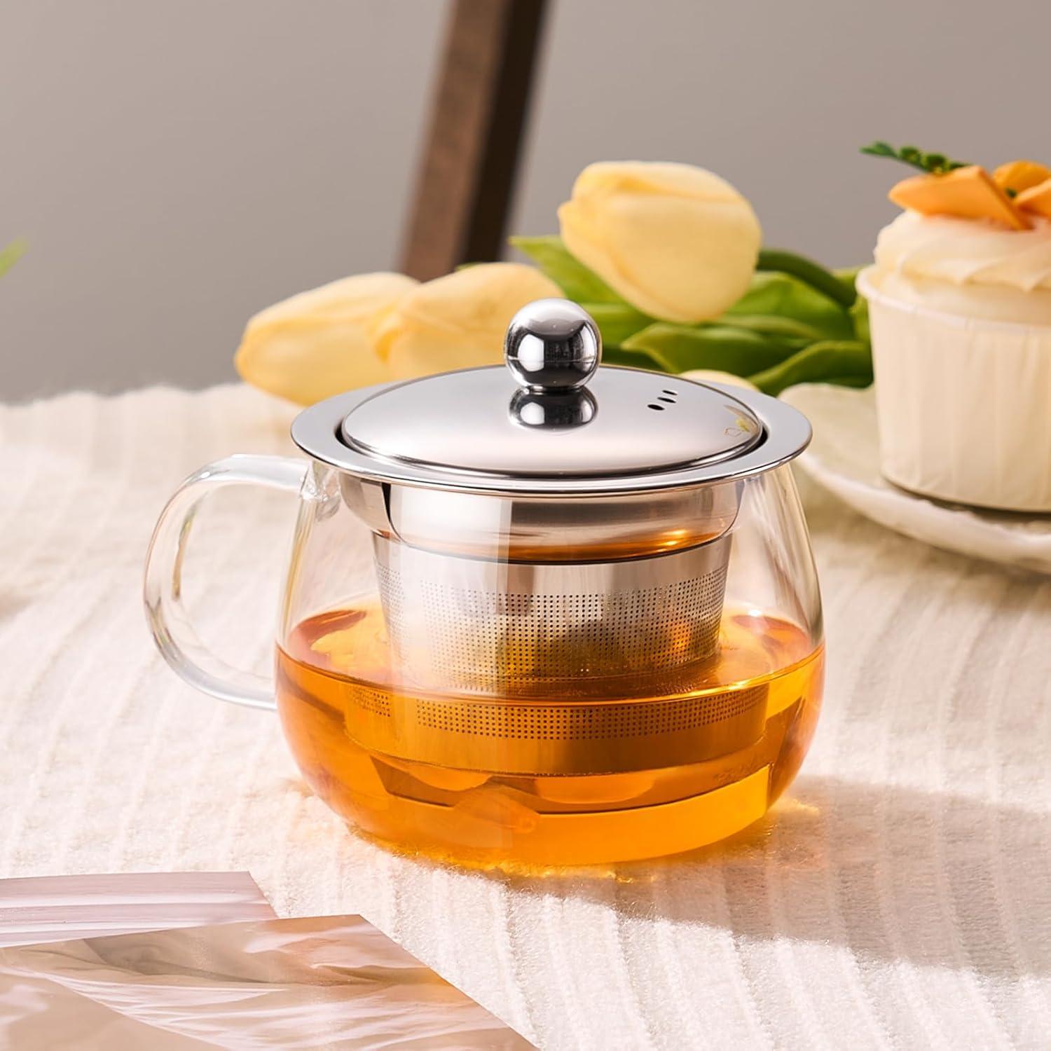 Taza de Té PARACITY de Vidrio con Infusor y Tapa 368ml