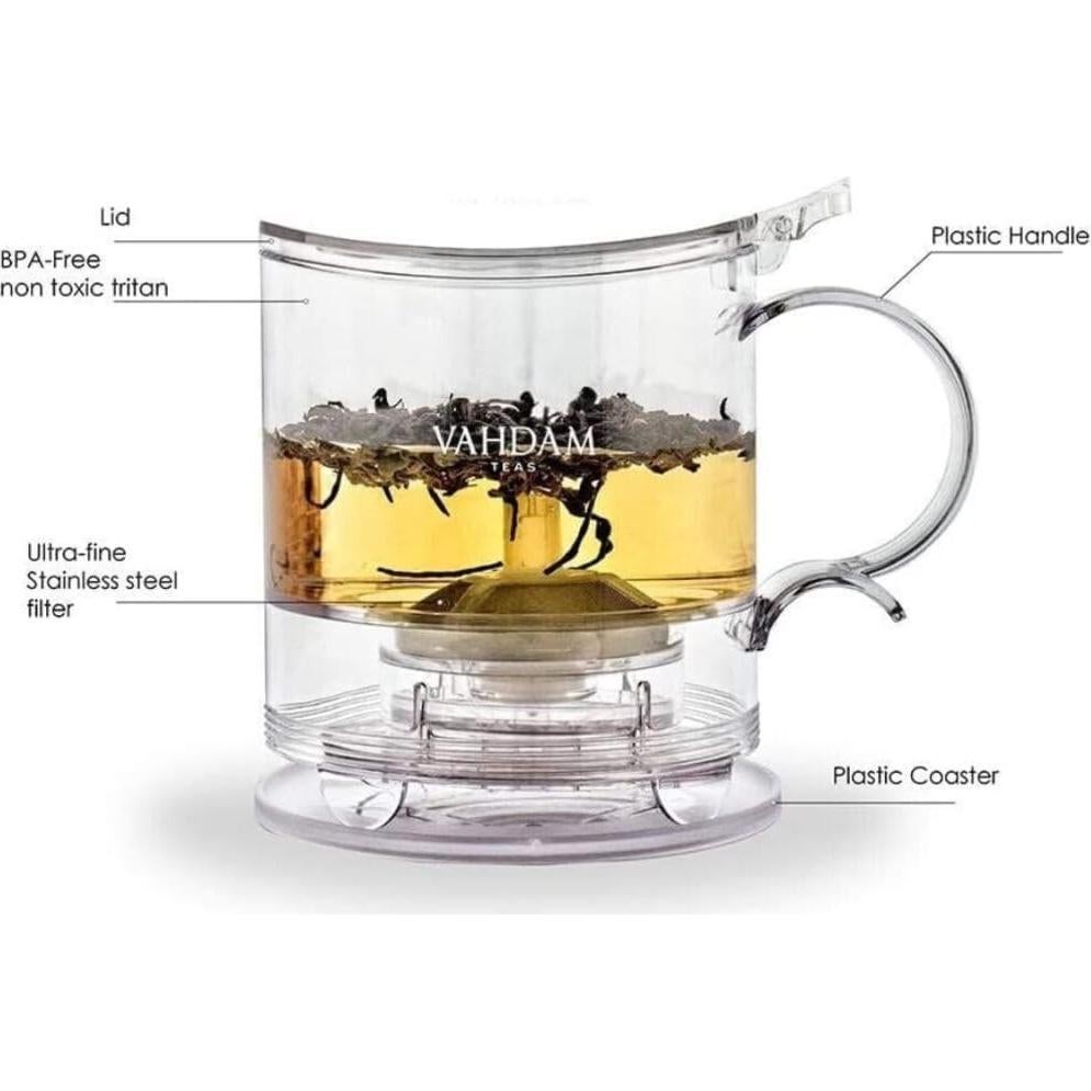 Infusor de Té VAHDAM 16oz Libre de BPA - Tetera Inteligente