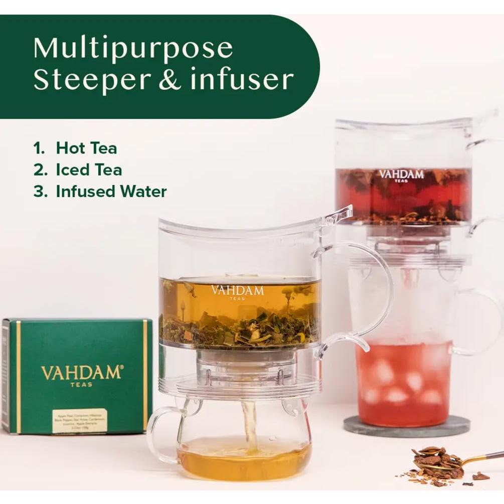 Infusor de Té VAHDAM 16oz Libre de BPA - Tetera Inteligente