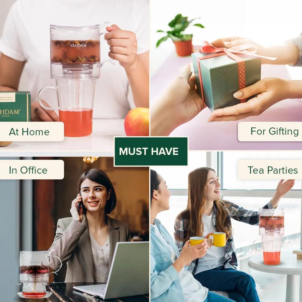 Infusor de Té VAHDAM 16oz Libre de BPA - Tetera Inteligente