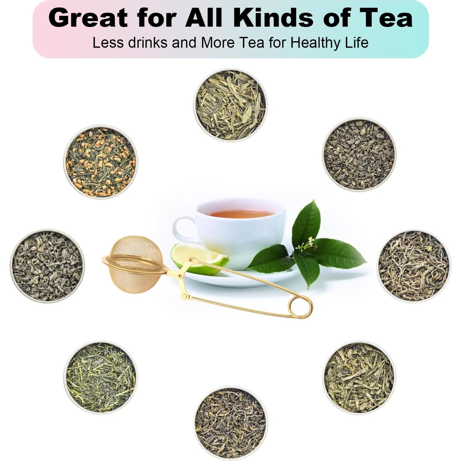 Infusor de Té con Mango Luckyiren, Acero Inoxidable, 2 Piezas