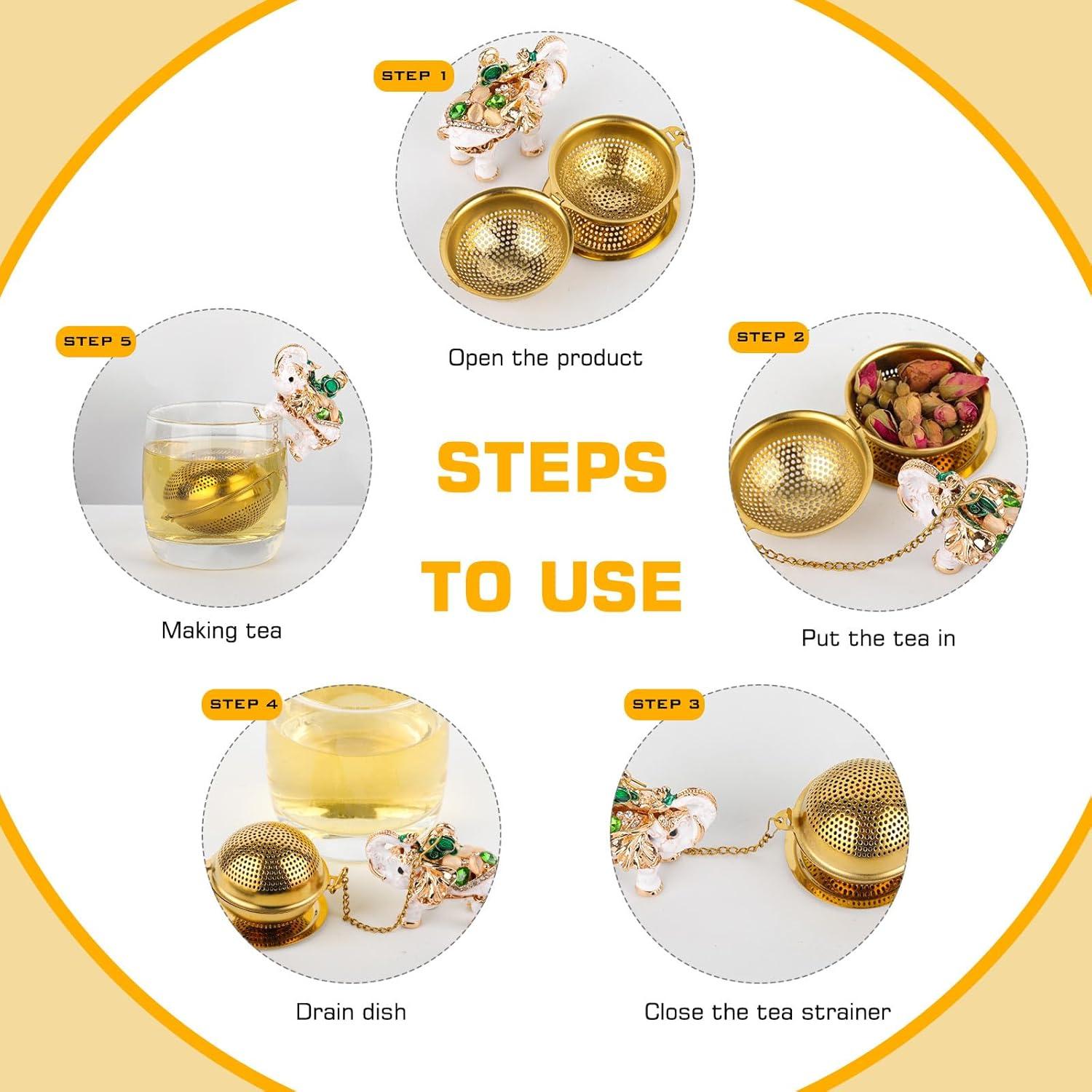 Colador de Té Elefante de Acero Inoxidable Gloriousliving 3.48 cm