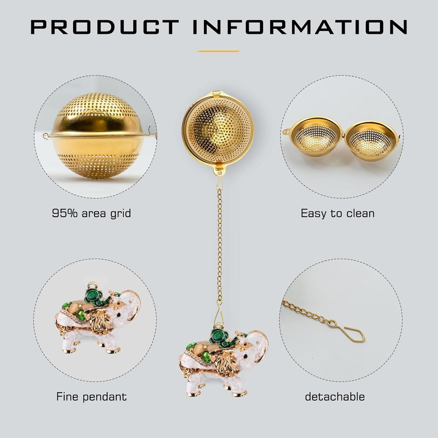 Colador de Té Elefante de Acero Inoxidable Gloriousliving 3.48 cm