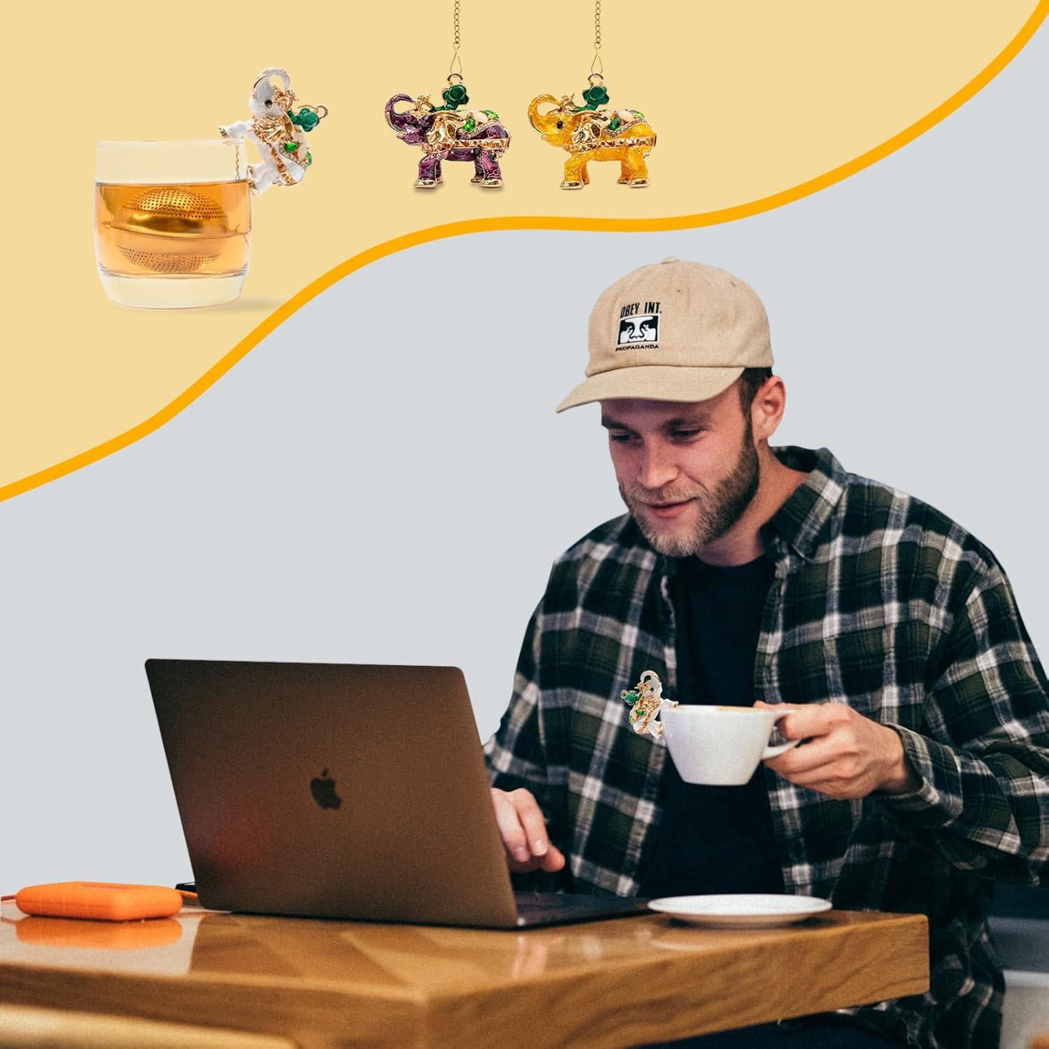 Colador de Té Elefante de Acero Inoxidable Gloriousliving 3.48 cm