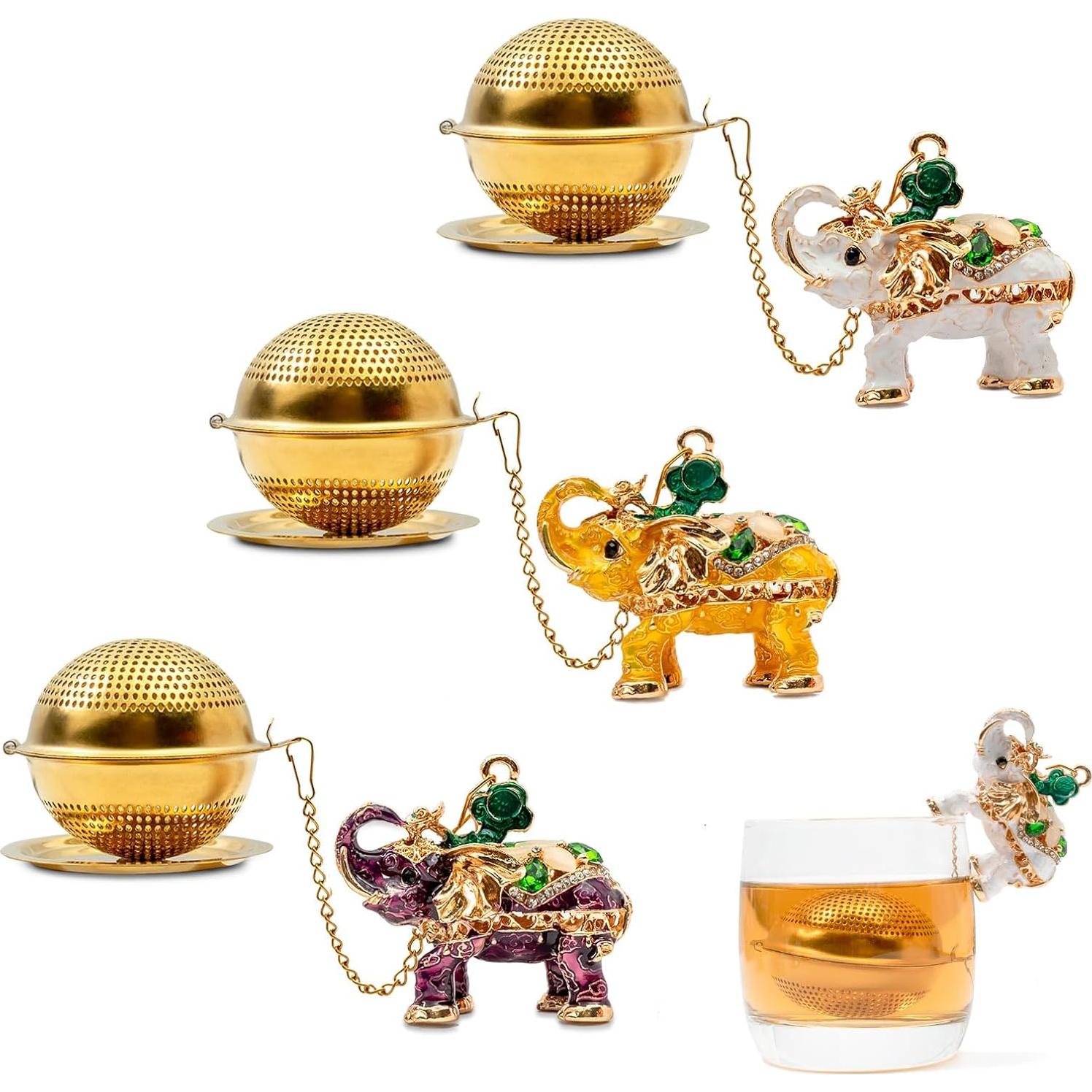 Colador de Té Elefante de Acero Inoxidable Gloriousliving 3.48 cm