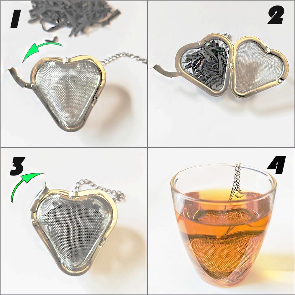 Infusor de Té Colgante HADEWEITE Acero Inoxidable 2 Pcs