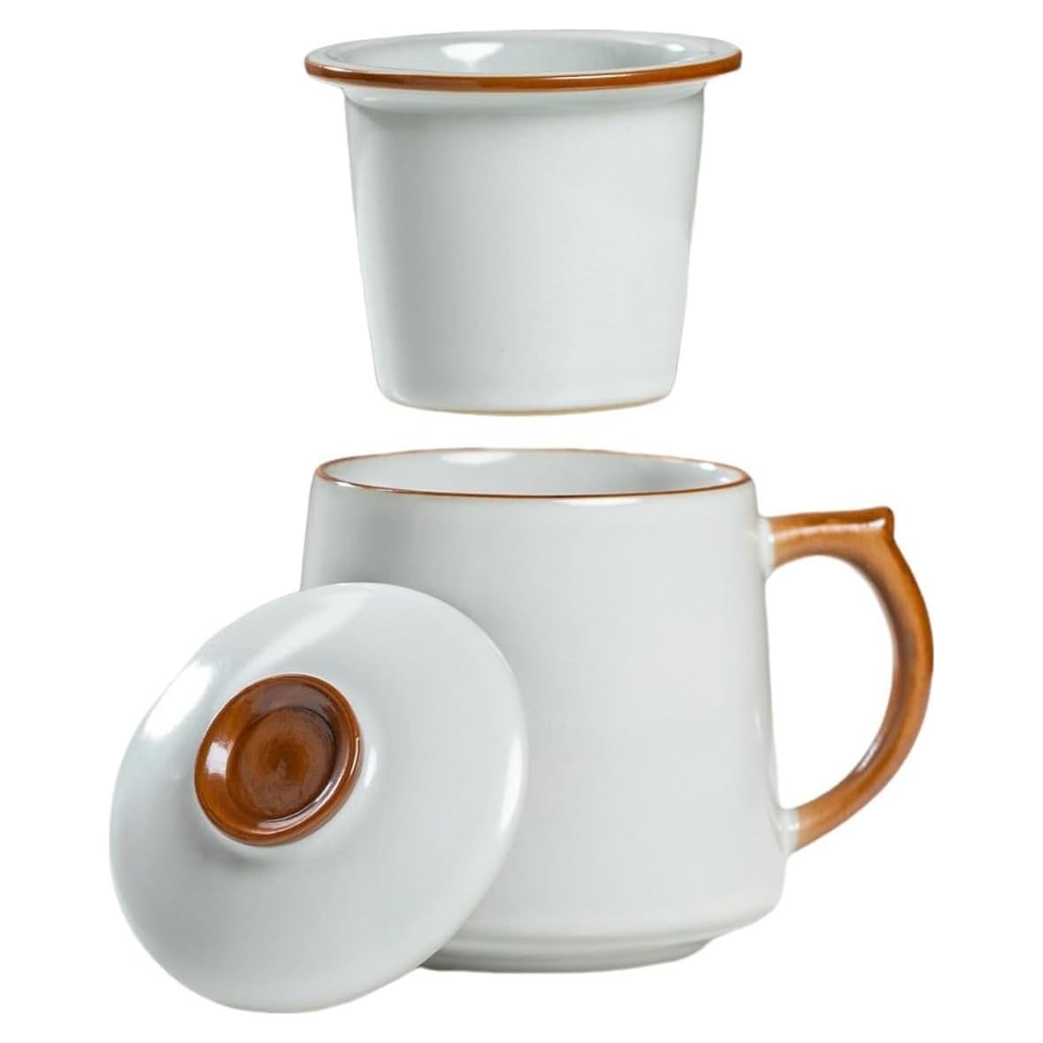 Taza de cerámica con infusor y tapa HAFTOLYR 400ml