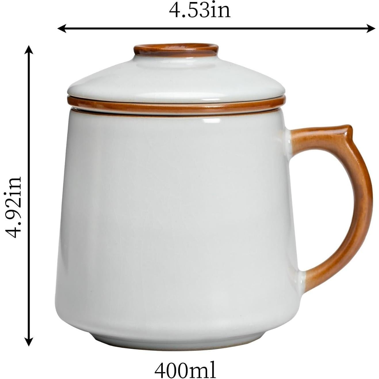 Taza de cerámica con infusor y tapa HAFTOLYR 400ml