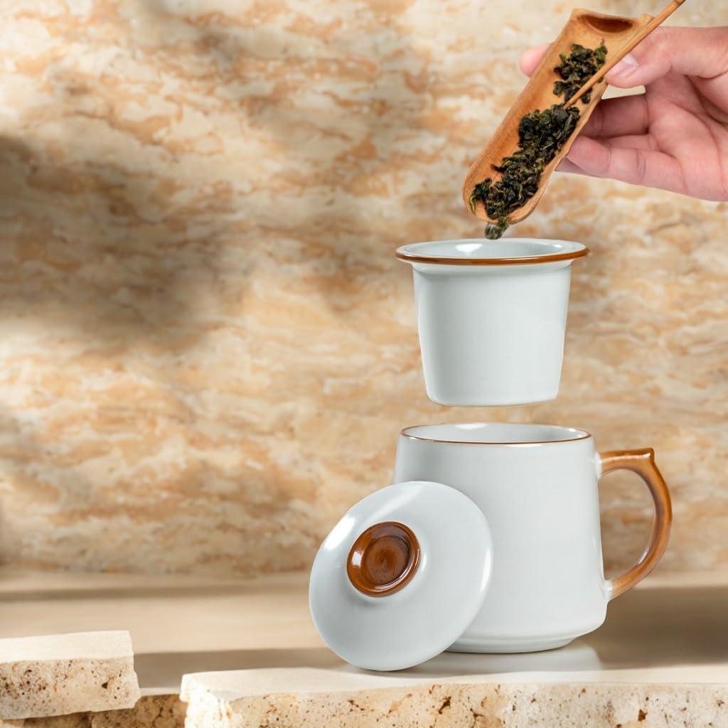 Taza de cerámica con infusor y tapa HAFTOLYR 400ml