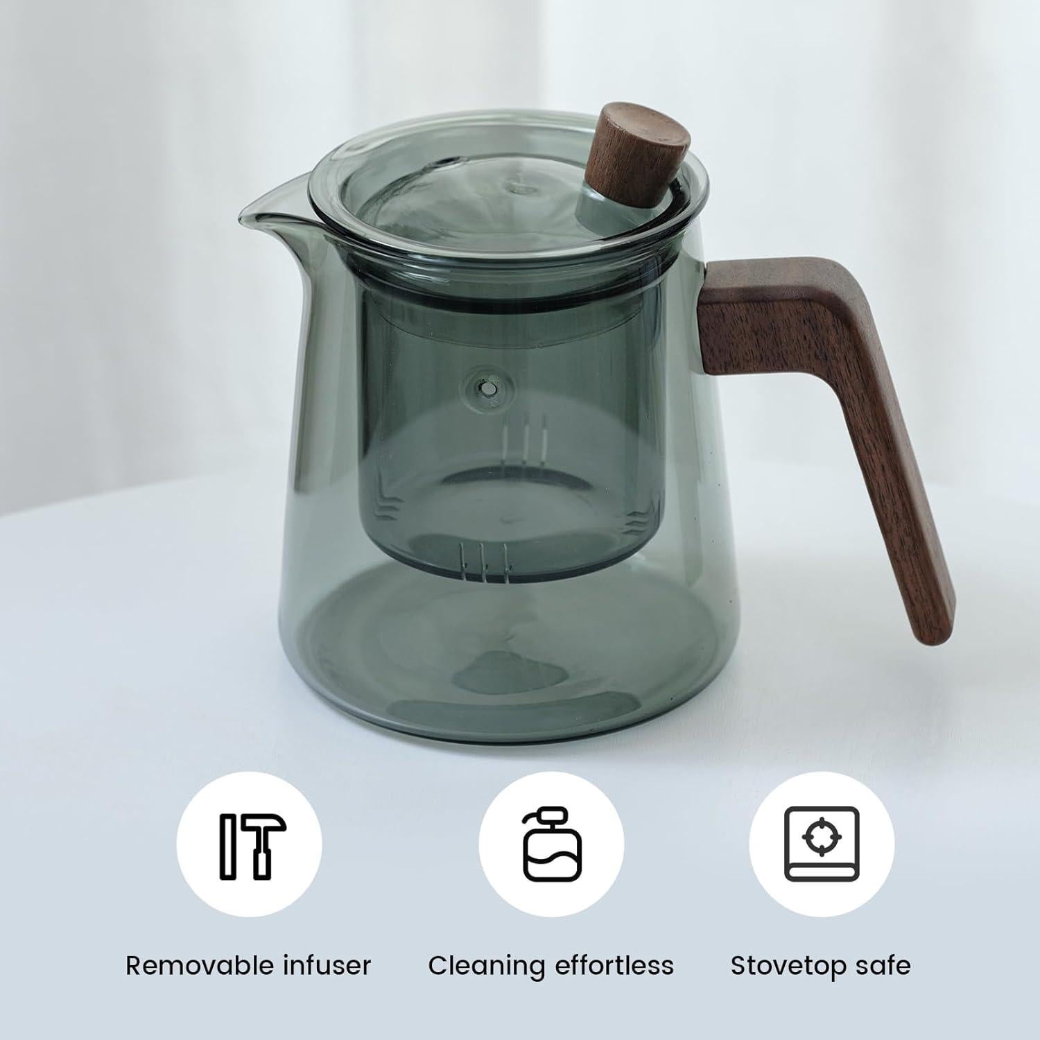 Tetera de vidrio Tea Canyon 500ml con infusor extraíble