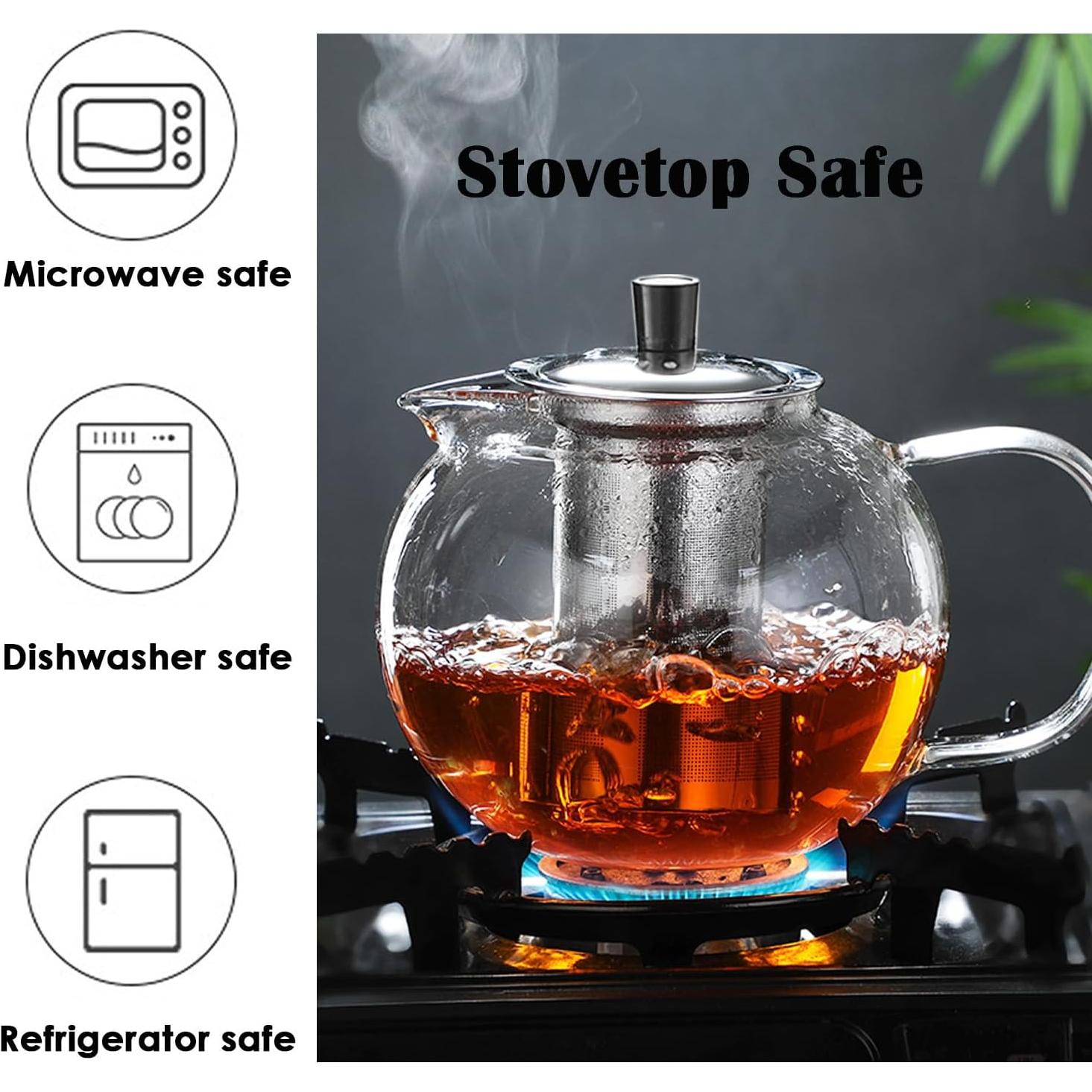 Tetera de vidrio TMOST 950ML con infusor y tapa