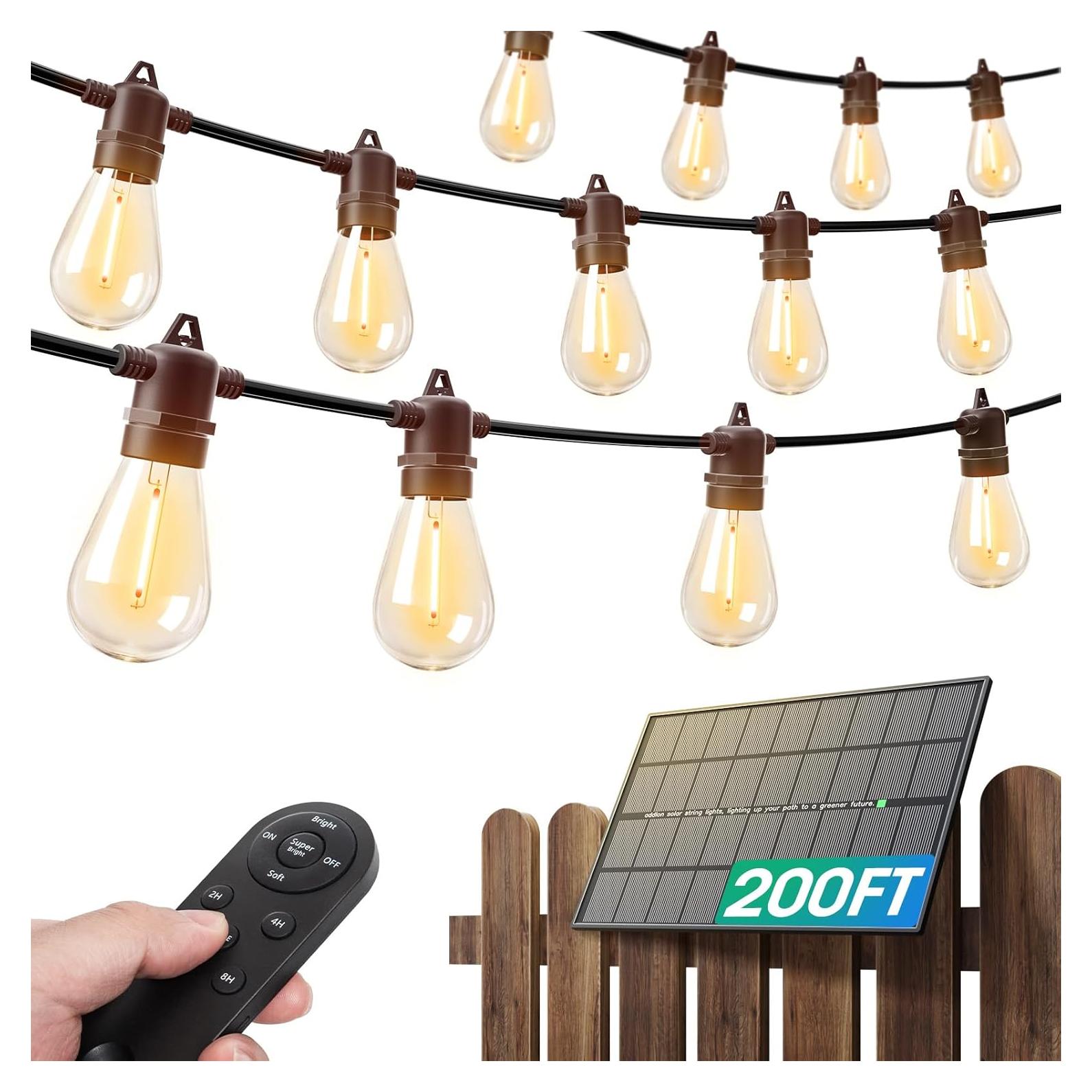 Luces de Cadena Solares addlon 61M con Control Remoto y Panel 6W