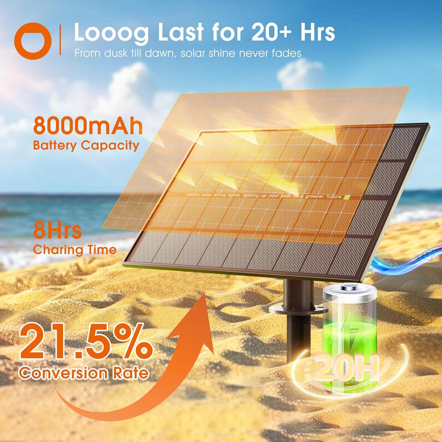 Luces de Cadena Solares addlon 61M con Control Remoto y Panel 6W