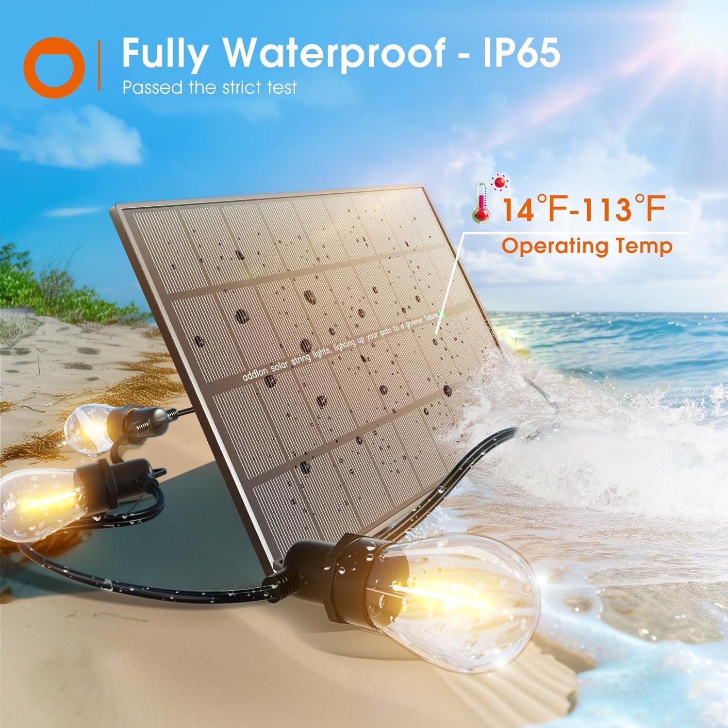 Luces de Cadena Solares addlon 61M con Control Remoto y Panel 6W