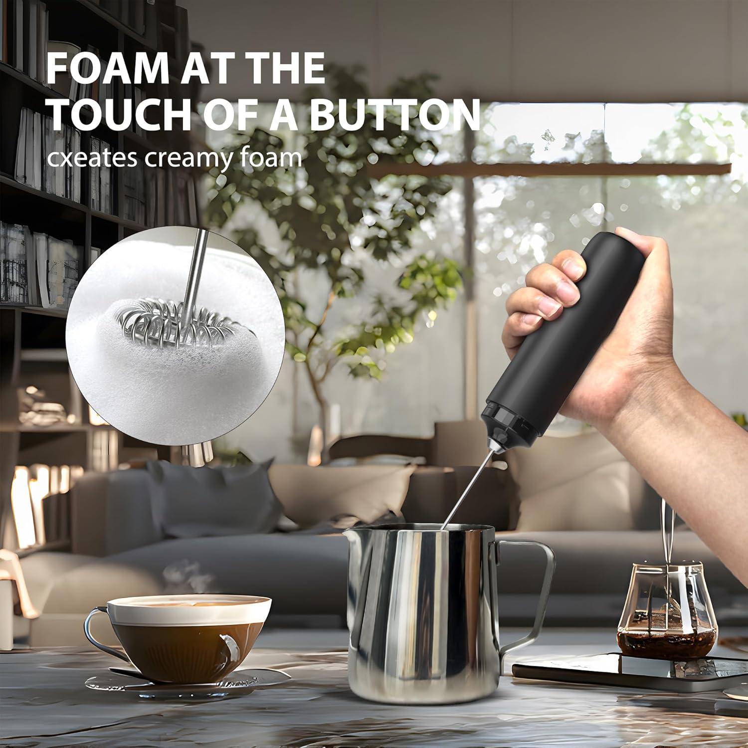 Espumador Eléctrico de Leche CMICE Negro USB Acero Inoxidable