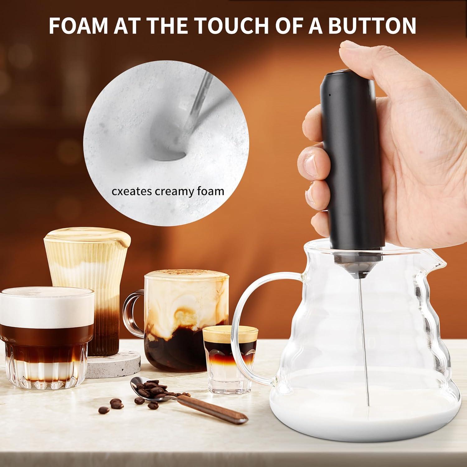 Espumador Eléctrico de Leche CMICE Negro USB Acero Inoxidable