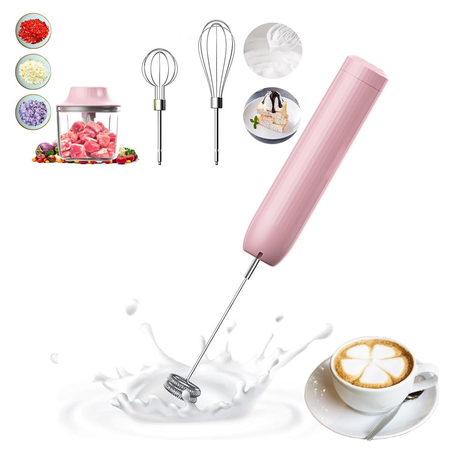 Batidora de Mano Inalámbrica PowCube 50W 10oz Rosa