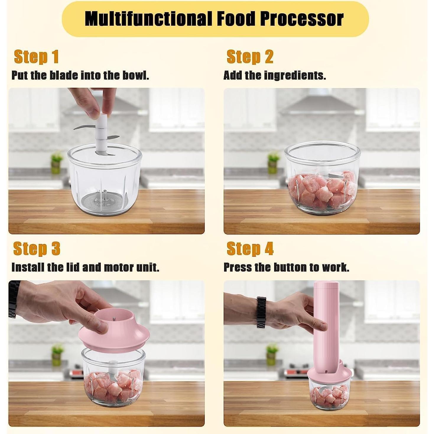 Batidora de Mano Inalámbrica PowCube 50W 10oz Rosa