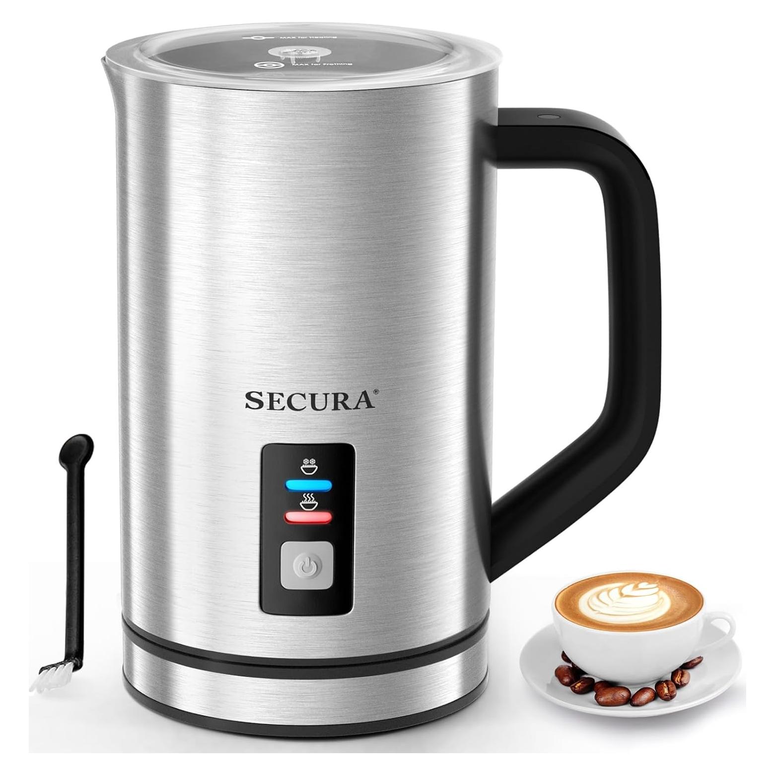 Espumador de Leche Secura Eléctrico 250ml Acero Inoxidable