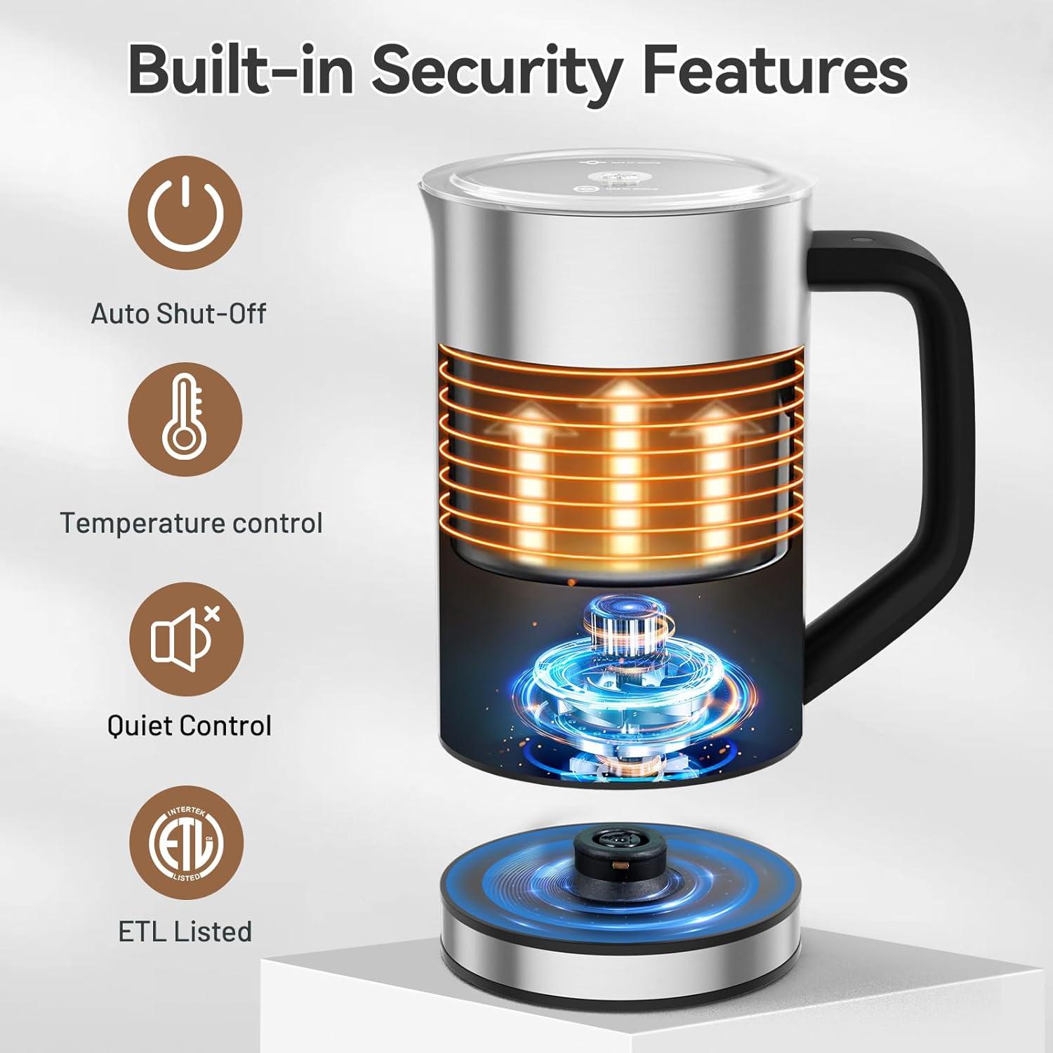 Espumador de Leche Secura Eléctrico 250ml Acero Inoxidable