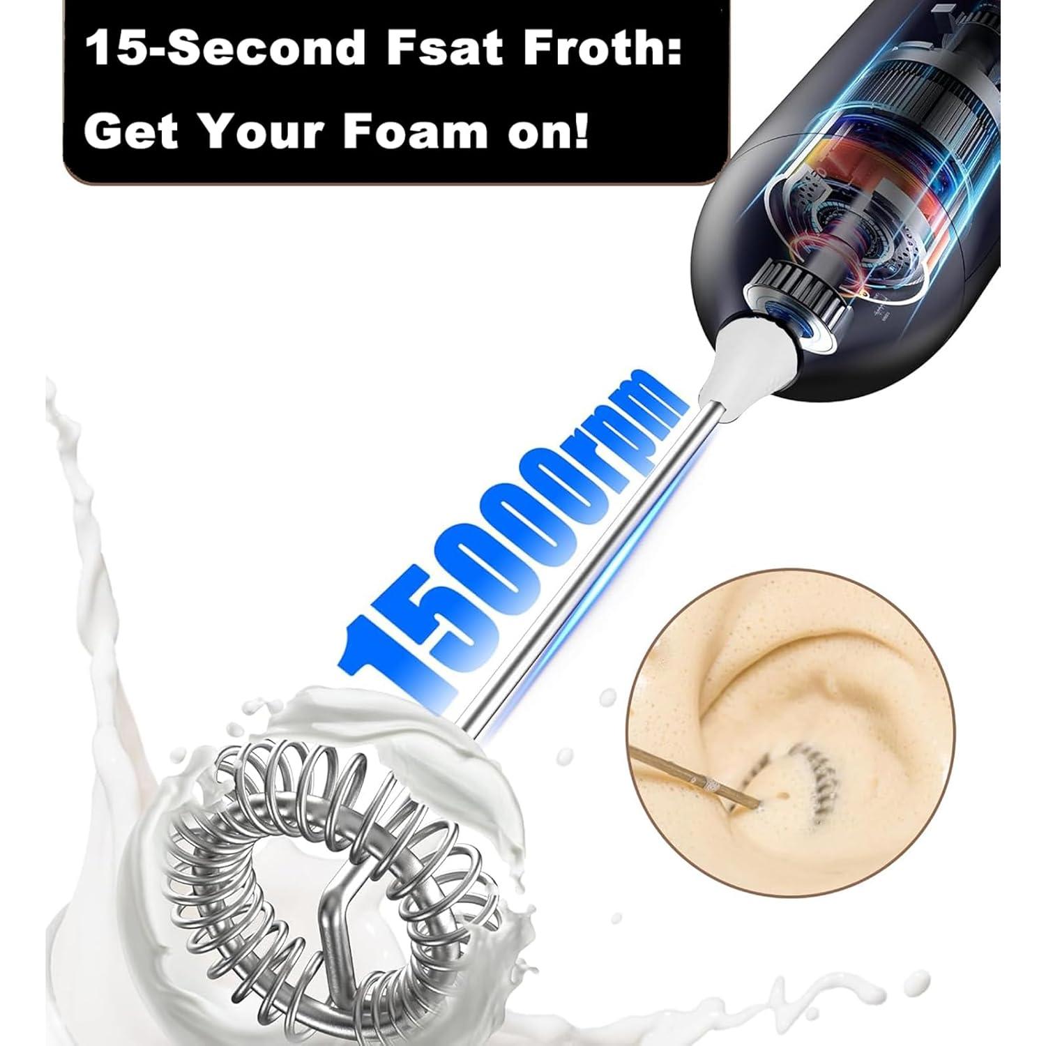 Espumador de Leche Eléctrico SQXMRQ Recargable USB 500mAh