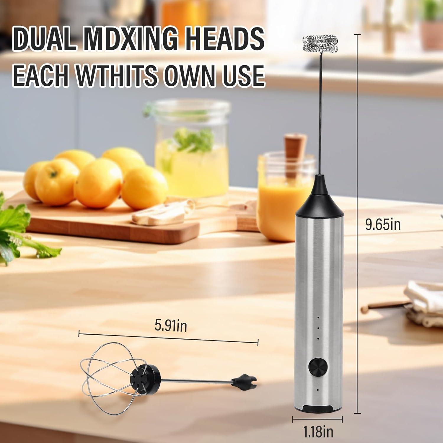 Espumador de Leche Madrigal KJBQ15BS Acero Inoxidable USB-C 3 Velocidades