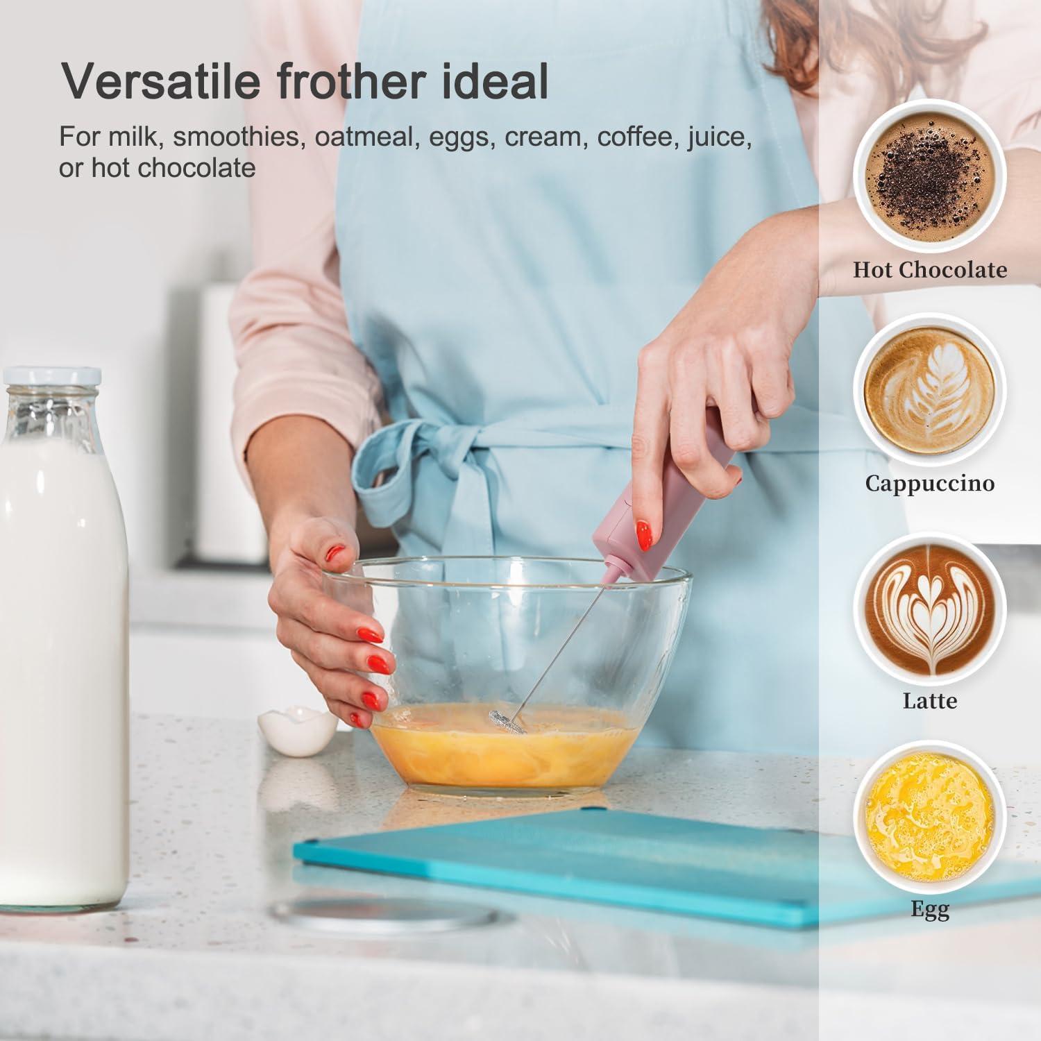 Espumador de Leche Eléctrico ELMWAY KJBQ-12 Rosa para Café