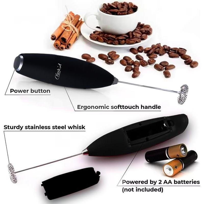 Espumador de Leche Yireh' Mini Ergonómico Negro 150g