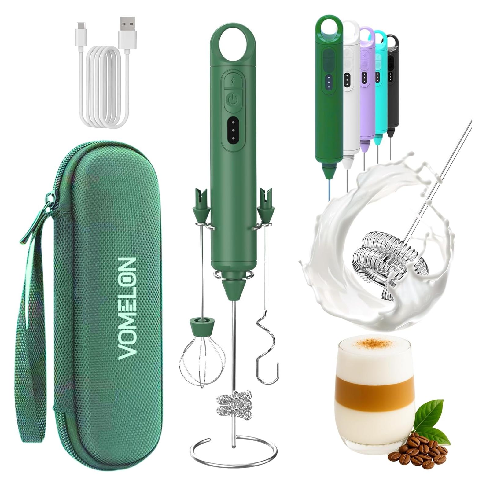 Espumador de Leche Eléctrico VOMELON Portátil 3 Velocidades Verde