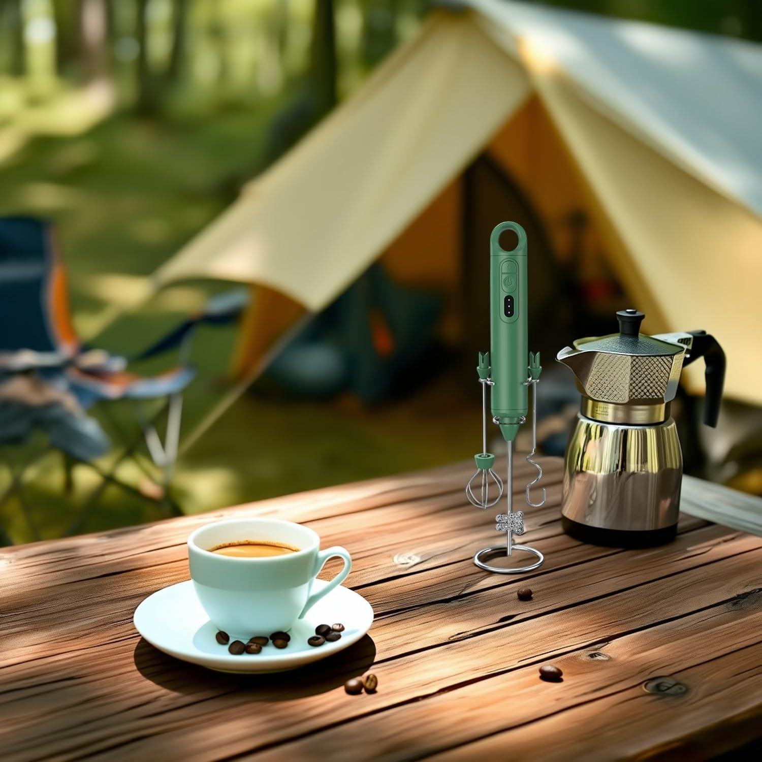 Espumador de Leche Eléctrico VOMELON Portátil 3 Velocidades Verde