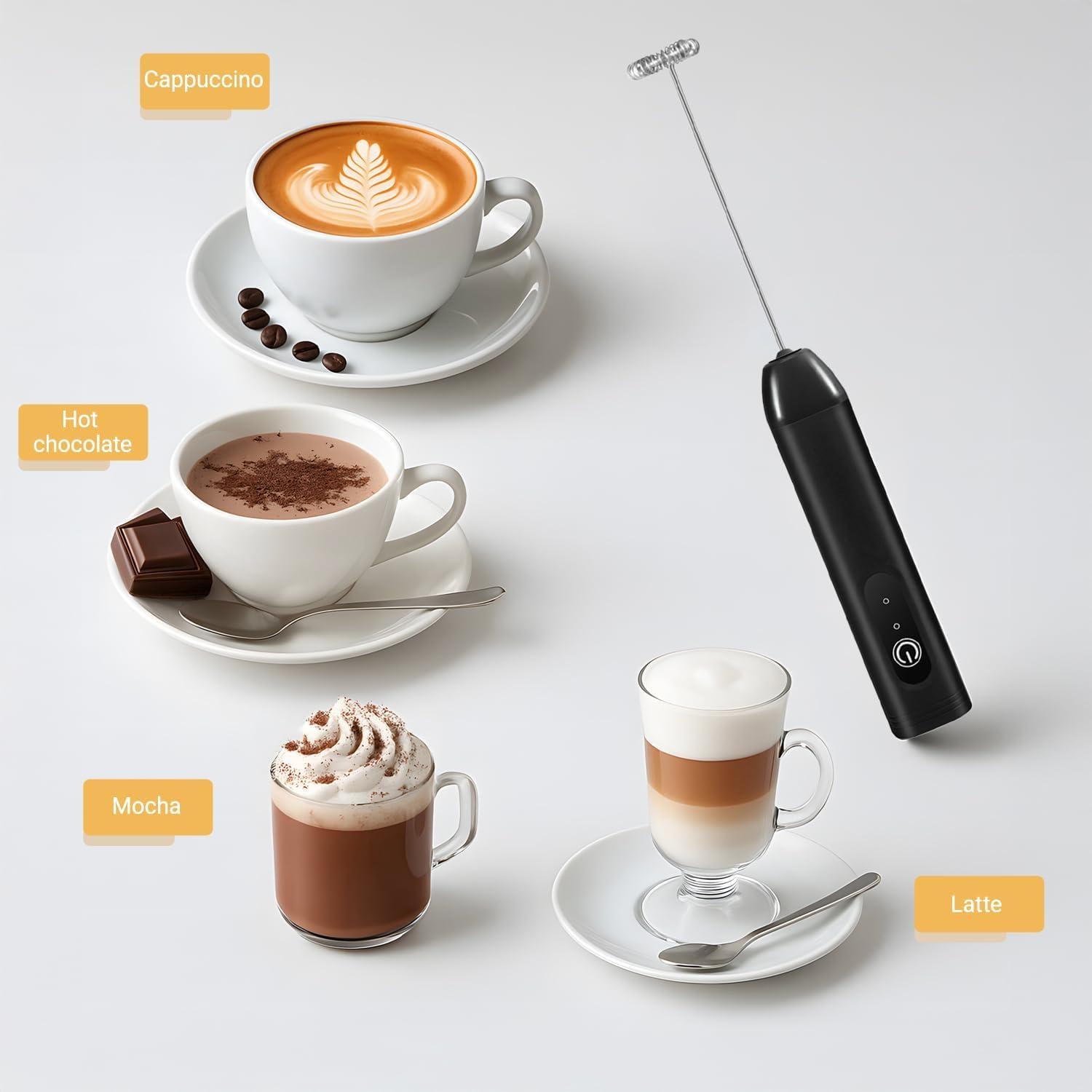 Mini Batidor de Leche YuxLnJxem D01, Acero Inoxidable, USB