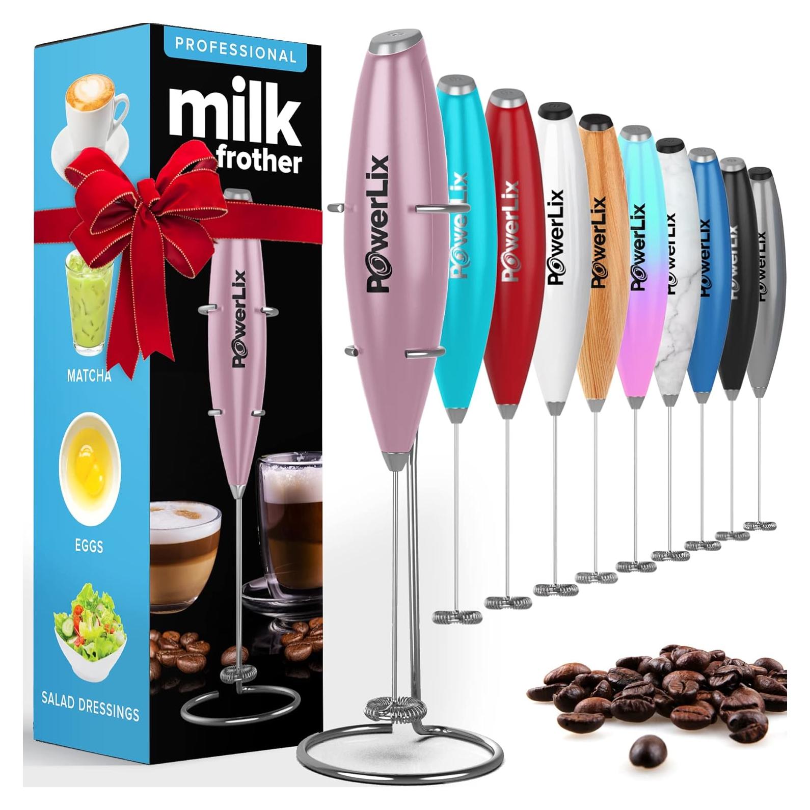 Batidor de Leche Eléctrico PowerLix Portátil Rosa 25cm