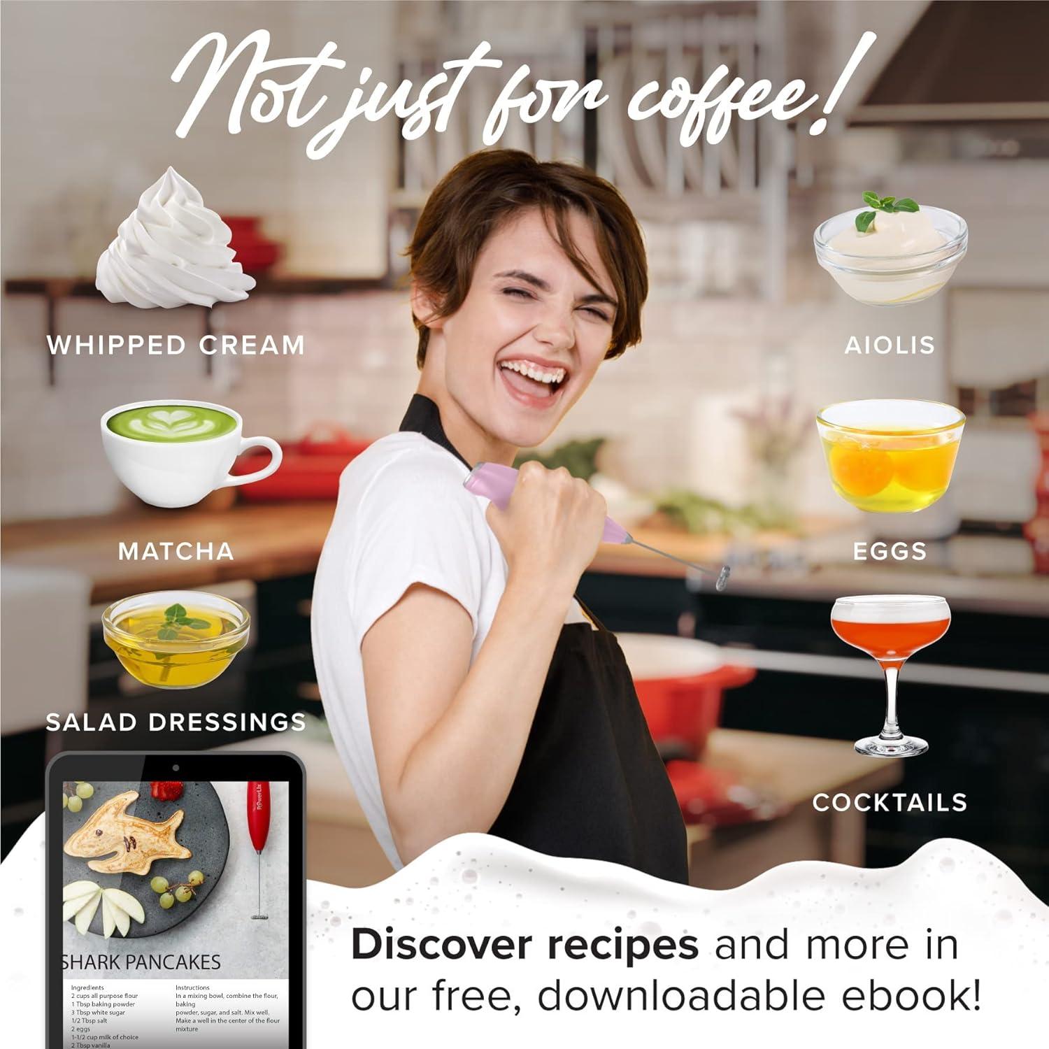 Batidor de Leche Eléctrico PowerLix Portátil Rosa 25cm