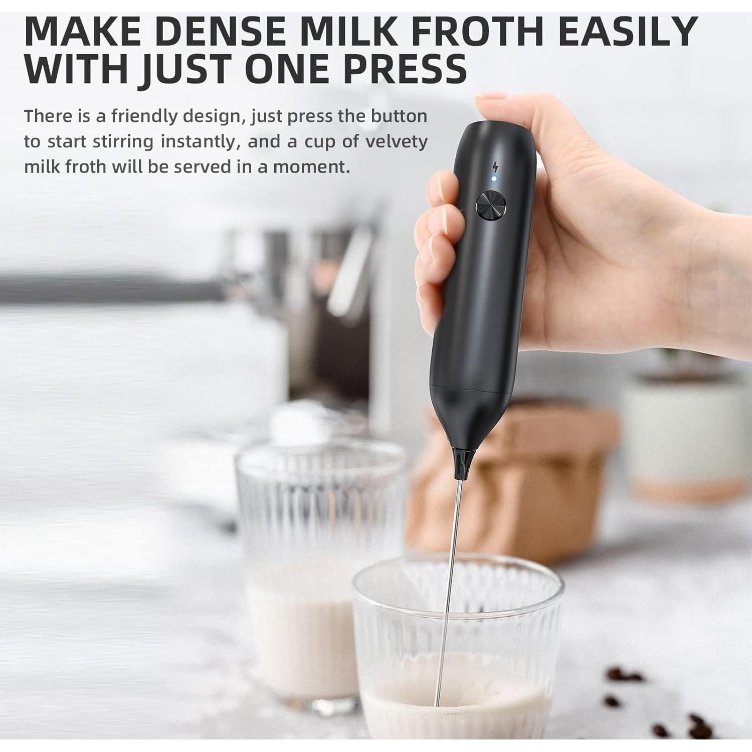 Espumador de Leche Eléctrico CIRCLE JOY con Soporte Negro