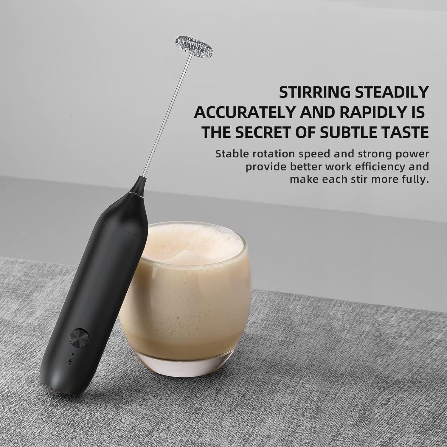 Espumador de Leche Eléctrico CIRCLE JOY con Soporte Negro