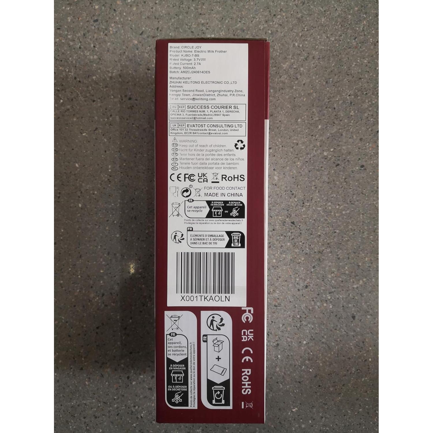 Espumador de Leche Eléctrico CIRCLE JOY con Soporte Negro