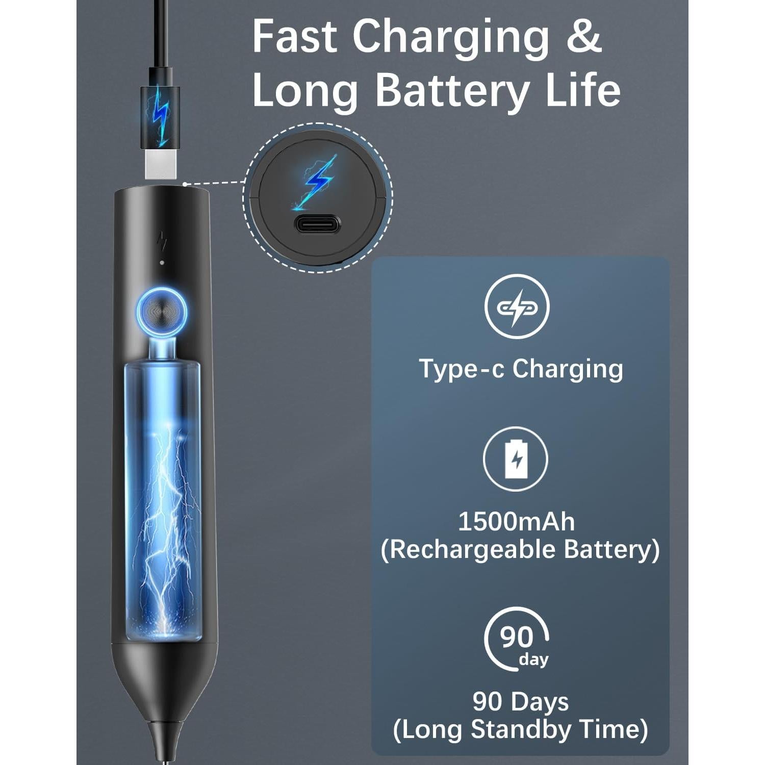 Espumador de Leche Eléctrico QTDHG Recargable Negro 10W