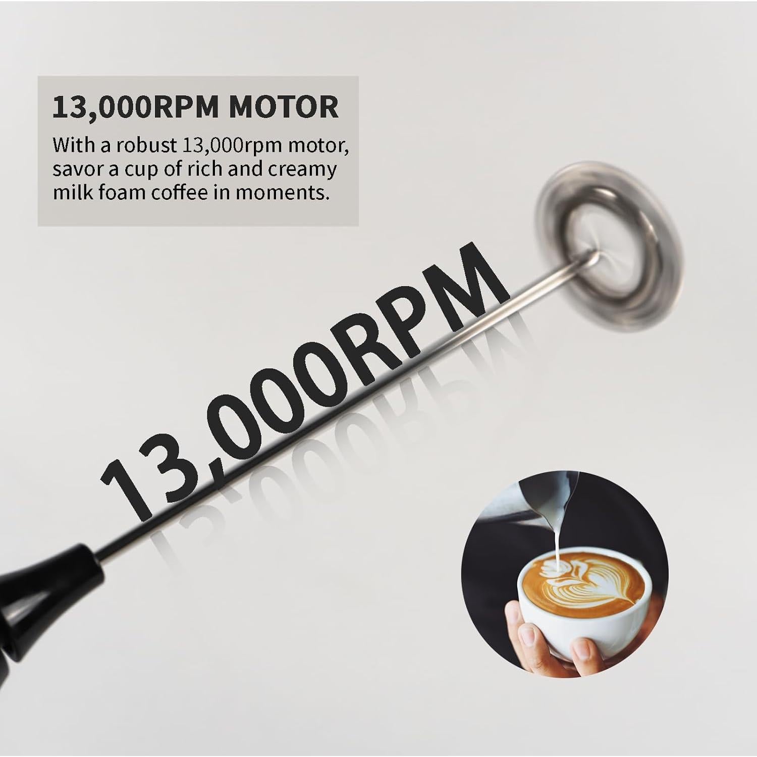 Espumador de Leche Eléctrico NAIXI NX004-B Recargable 500mAh