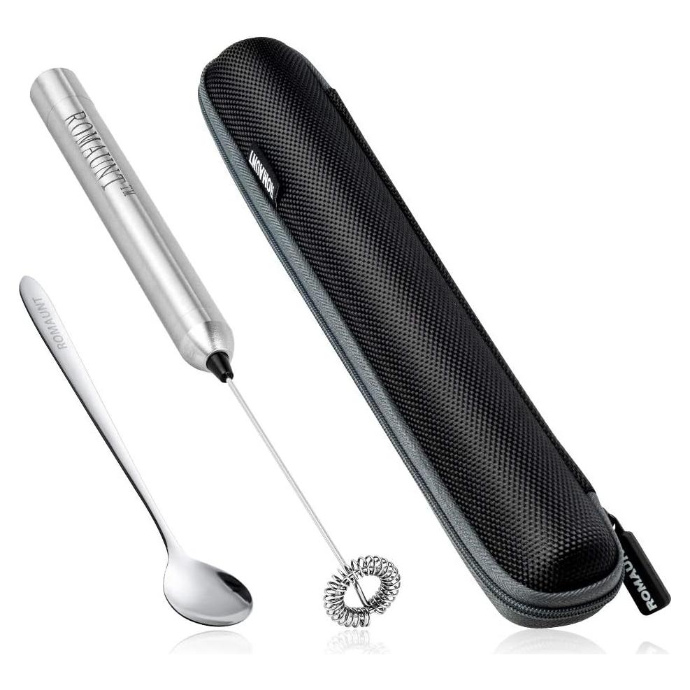 Espumador de Leche Eléctrico ROMAUNT con Funda y Cuchara