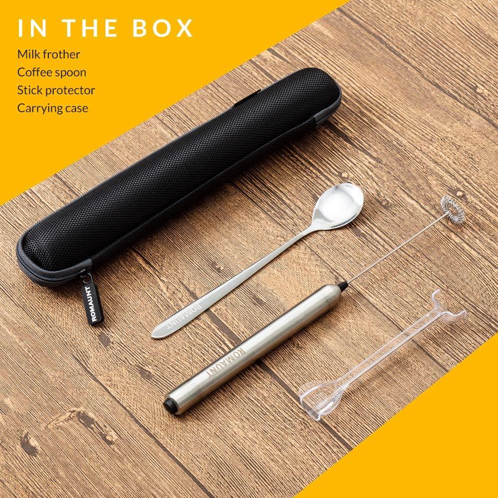 Espumador de Leche Eléctrico ROMAUNT con Funda y Cuchara