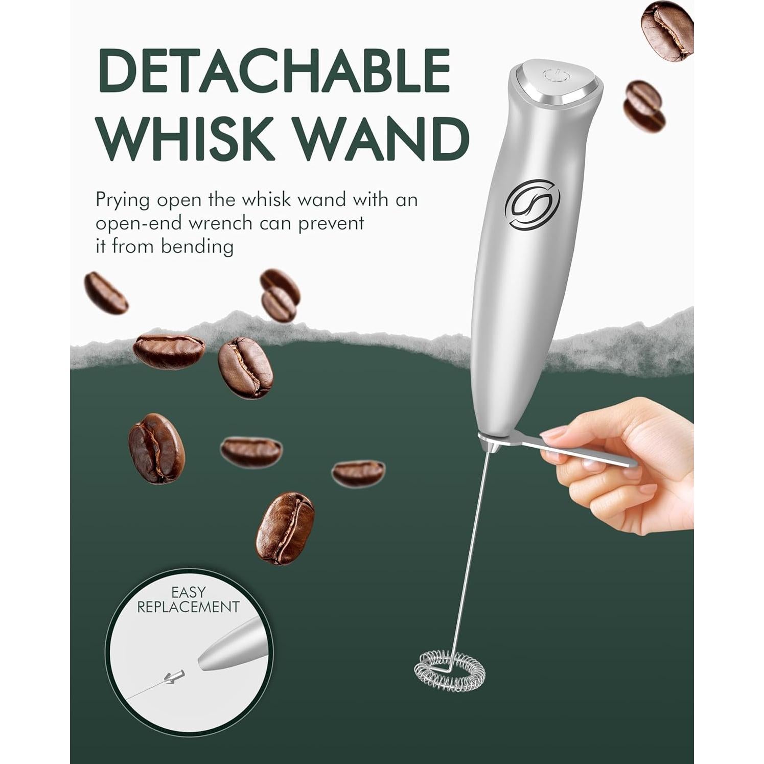 Batidor de Leche Eléctrico HeyLotie MFS Plata 0.1kg