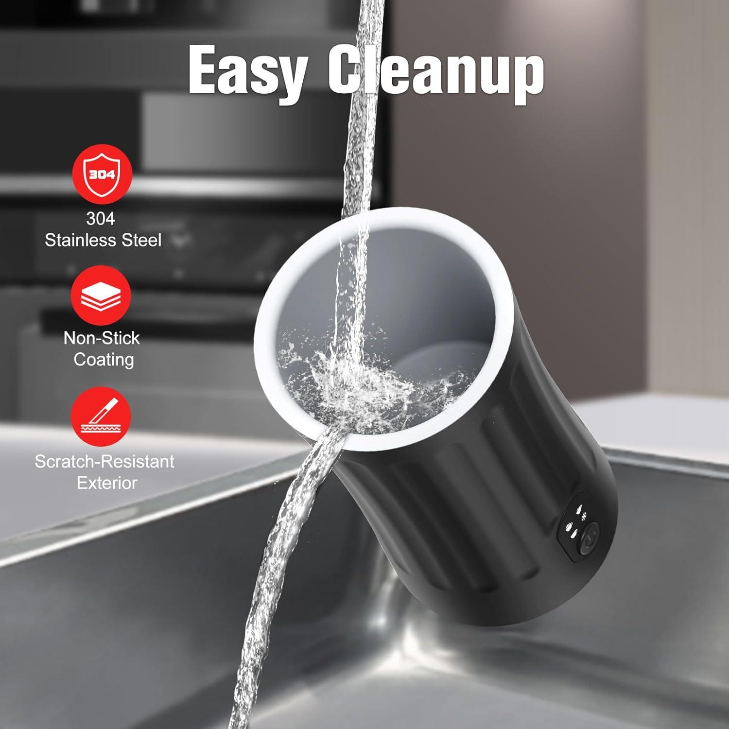 Espumador de Leche Eléctrico Genérico 240ml 4-en-1 Negro