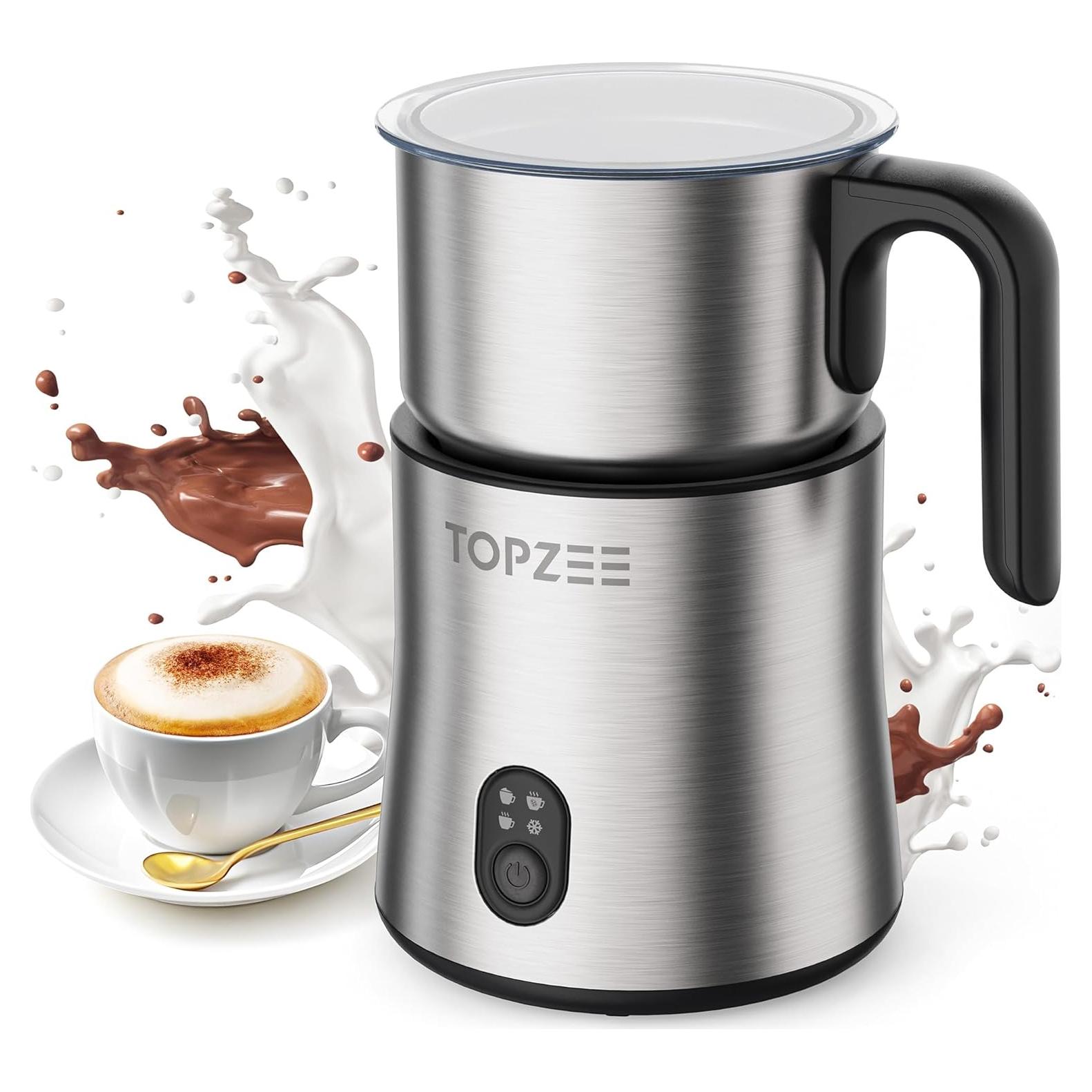 Espumador y Calentador de Leche Eléctrico TOPZEE TMF-350-SIL 500ml