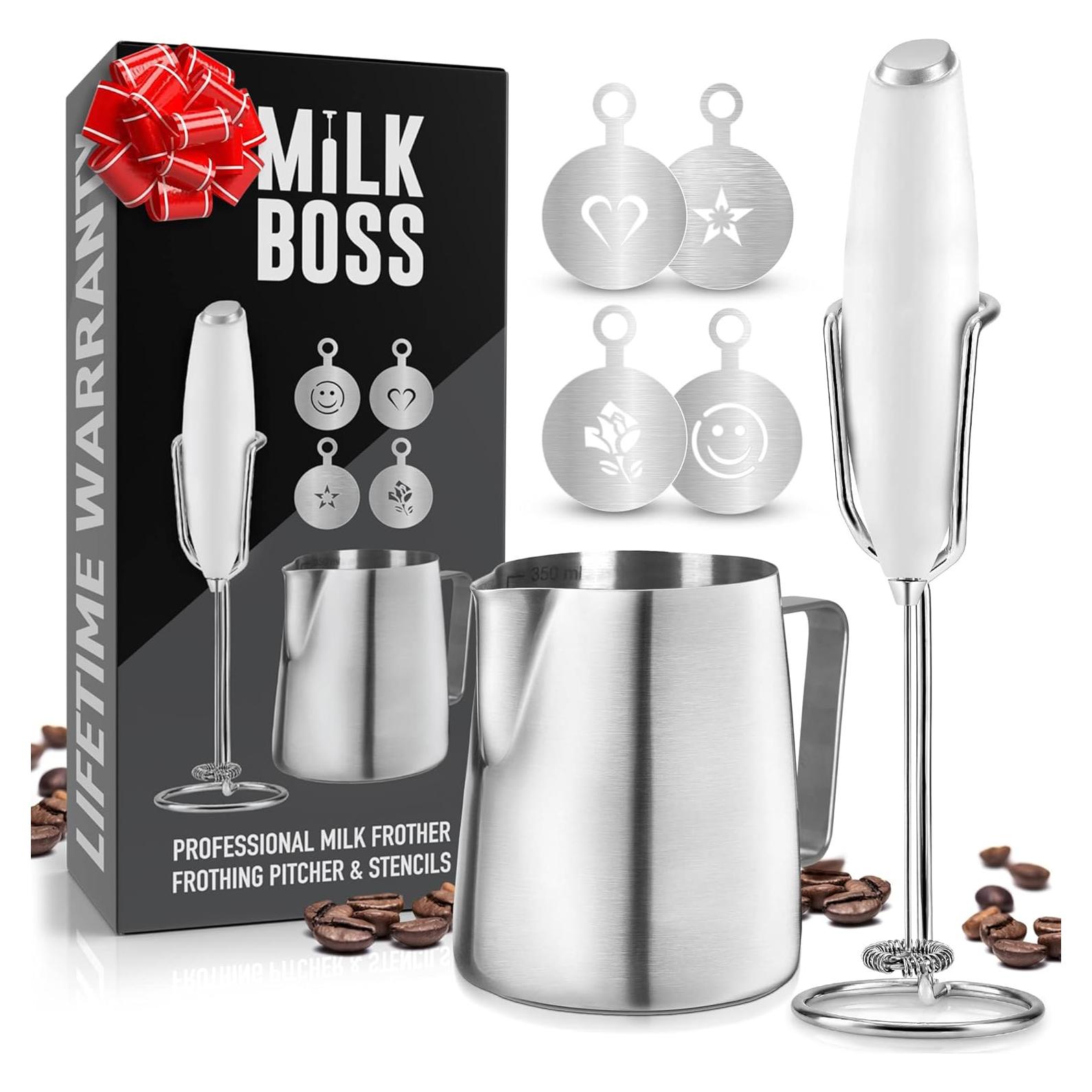 Espumador de Leche Milk Boss Set Completo 350ml Blanco