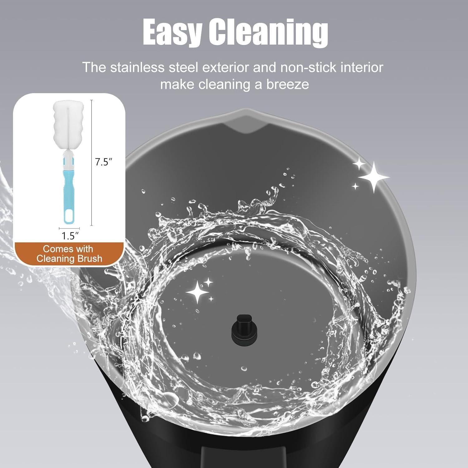 Espumador de Leche Ovetedot 400ml 4-en-1 Automático Negro