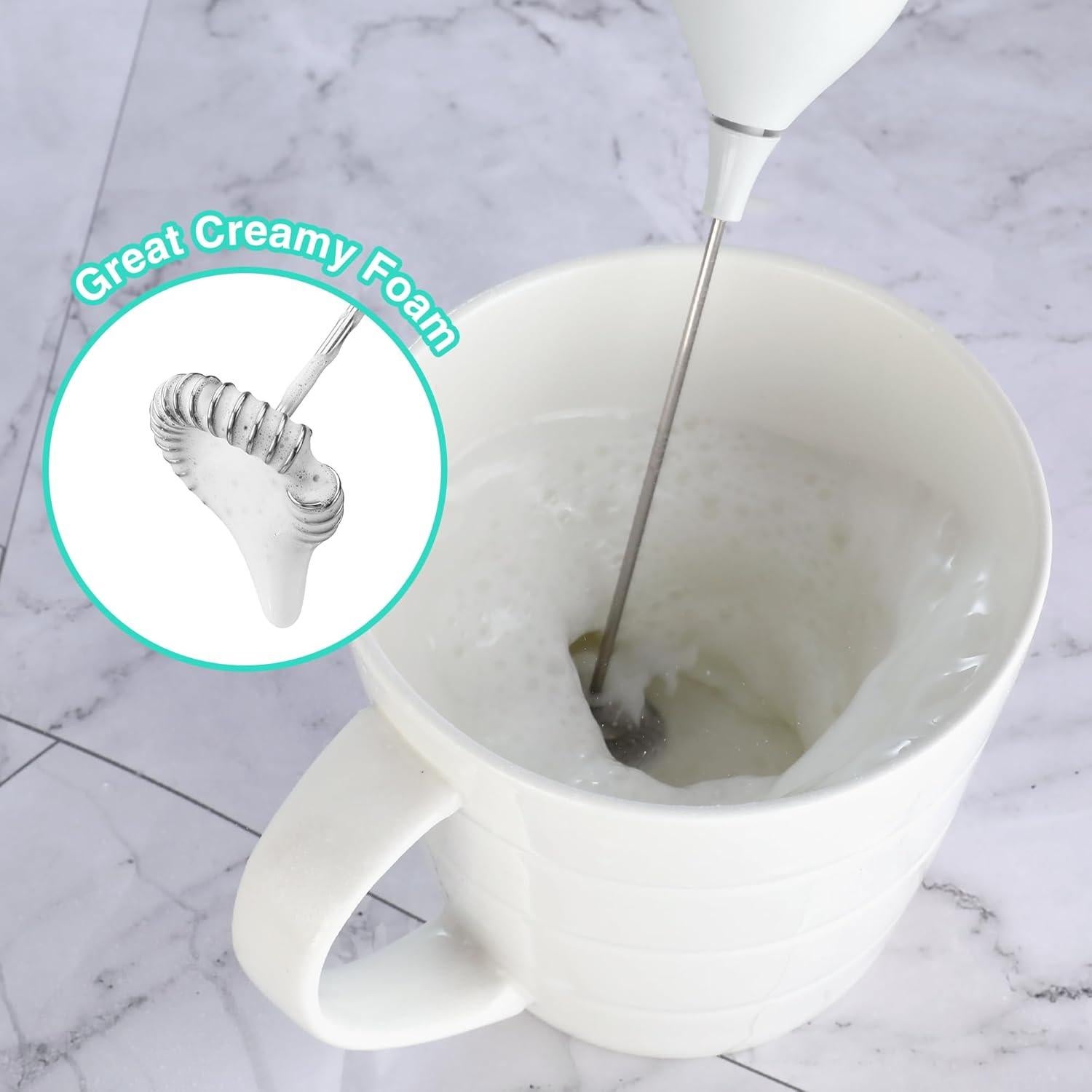 Espumador de Leche Eléctrico HAUSHOF Blanco Recargable USB-C